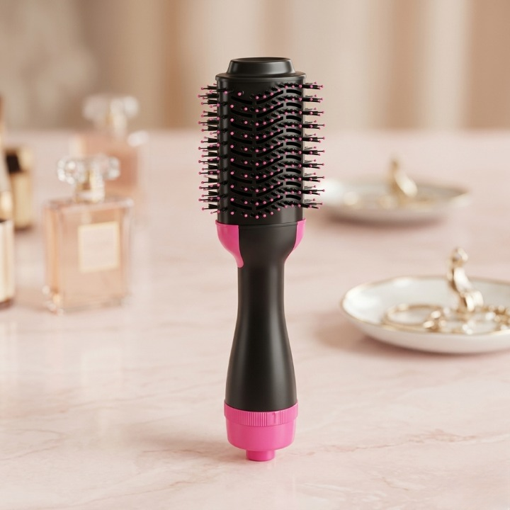 3-in-1 Hot Air Brush Styler – Salon-Quality Drying, Straightening & Curling at Home.