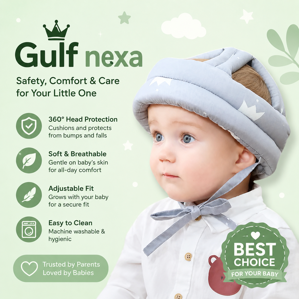 Baby Safety Bumper Helmet – Ultra-Light Anti-Collision Head Protection Guard Hat