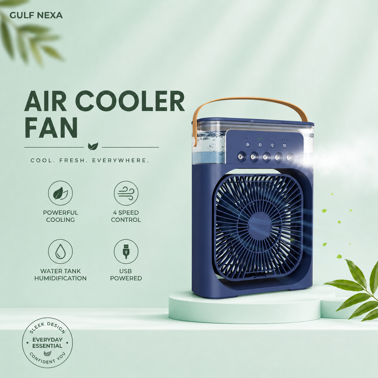 New 3 In 1 Fan AIr Conditioner Household Mini Air Cooler LED Night Light Portable Humidifier Air Adjustment Fan Office Home Fan