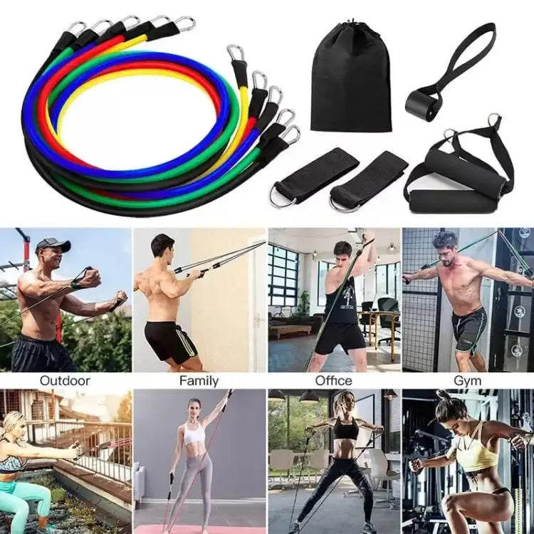 Full-Body Strength Training Anywhere, Anytime – 11-Piece Resistance Band Kit One Set - Endless Workouts